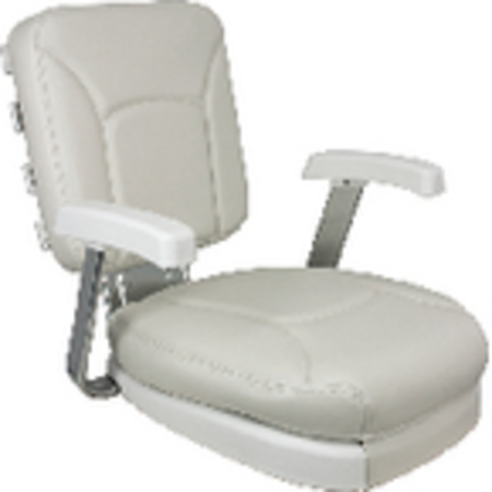 SPRINGFIELD MARINE Springfield Ladder Back Seat With White Cushions & Gimbal 1061301